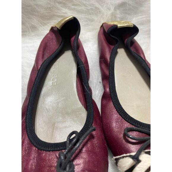 David Morelos Made In Italy Women's Zebra Print & Burgundy Leather Ballet Flats - Picture 3 of 8
